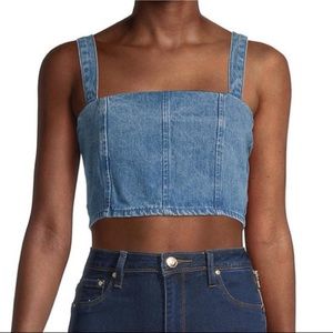 WEWOREWHAT | We Wore What Bustier Denim Crop Top